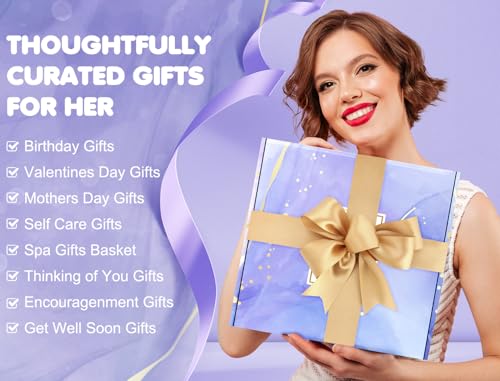 Hangerspace Gifts for Mom, Birthday Gifts for Women, Relaxing Spa Gifts Care Package with Luxury Flannel Blanket, Light-Up Rose Flower, Unique Mothers Day Gifts for Mom, Wife, Grandma, Sister, Friends - Image 3