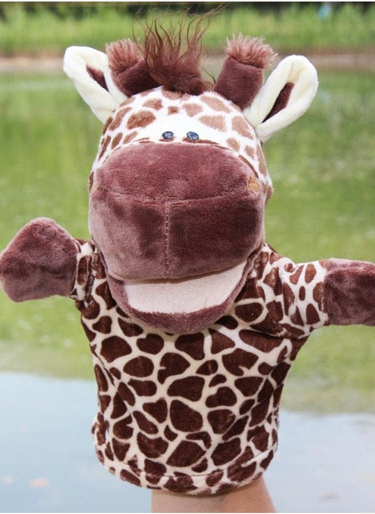Vitacelli - Giraffe Hand Puppet Animal Hand Puppets 10 Inch Role Play Toy Dolls Storytelling Props So Dignified Play Plush Toy Educational Toy Gifts - Image 1