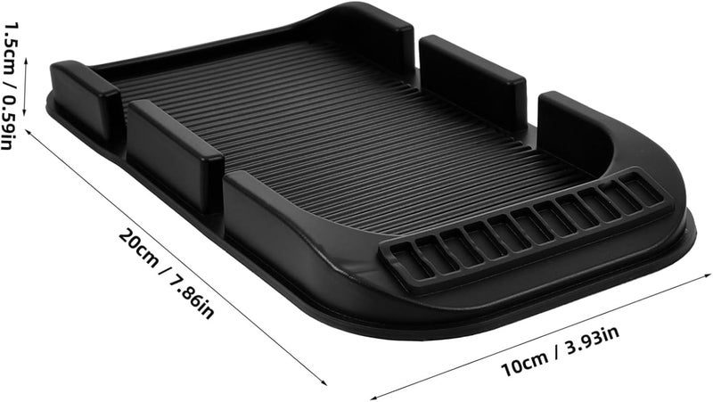 Non- Car Dashboard Phone Holder Mat Phone Pad Double Slot Design Sturdy Organizer for Keys and Sunglasses Practical Auto Accessory for Secure Placement - Image 2