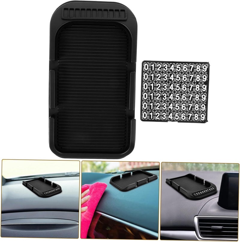Non- Car Dashboard Phone Holder Mat Phone Pad Double Slot Design Sturdy Organizer for Keys and Sunglasses Practical Auto Accessory for Secure Placement - Image 3