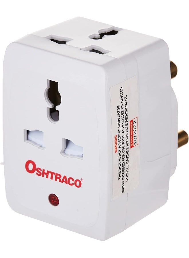 Oshtraco 15AMP 3Way Socket Adap Neon - Image 1