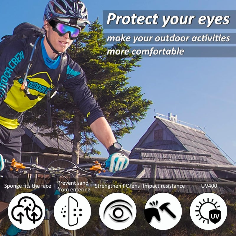 LMAVAG ATV Goggles - UV400 Anti-Fog Impact-Resistant Goggles for Kids and Adults (2 Pack) - Image 2