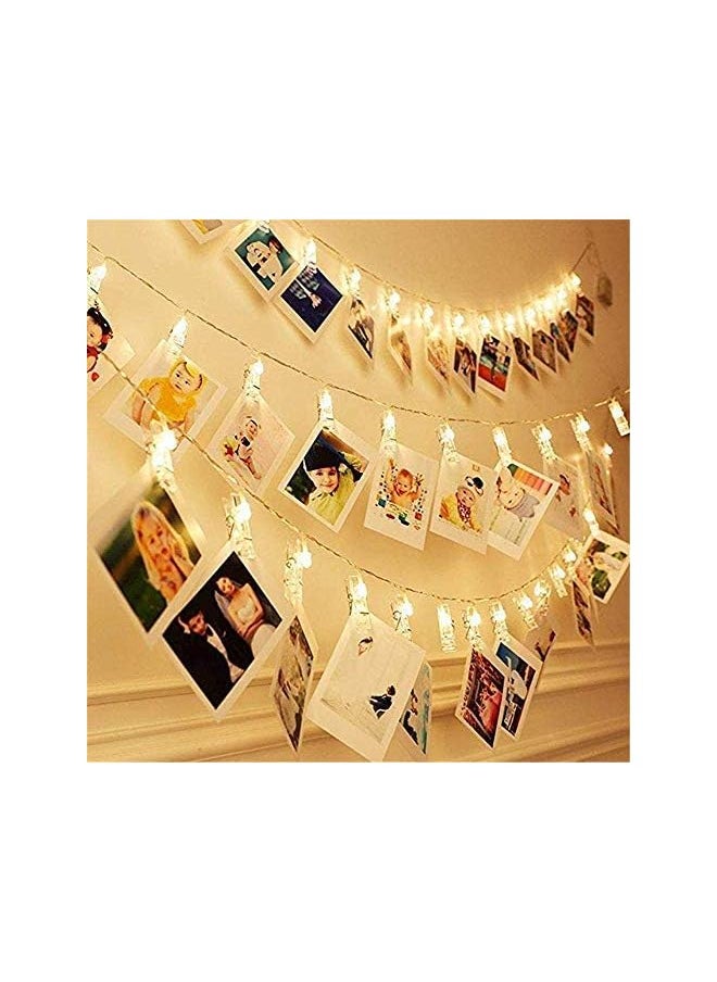 The Bros 40 LED Photo String Lights - Photo Clips Battery Powered Fairy Twinkle Lights, Wedding Party Home Decor Lights for Hanging Photos, Cards and Artwork Decoration Light for Bedroom  - Image 1