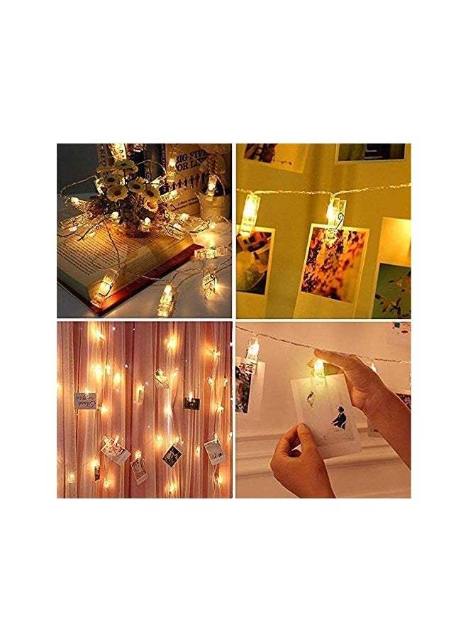 The Bros 40 LED Photo String Lights - Photo Clips Battery Powered Fairy Twinkle Lights, Wedding Party Home Decor Lights for Hanging Photos, Cards and Artwork Decoration Light for Bedroom  - Image 4