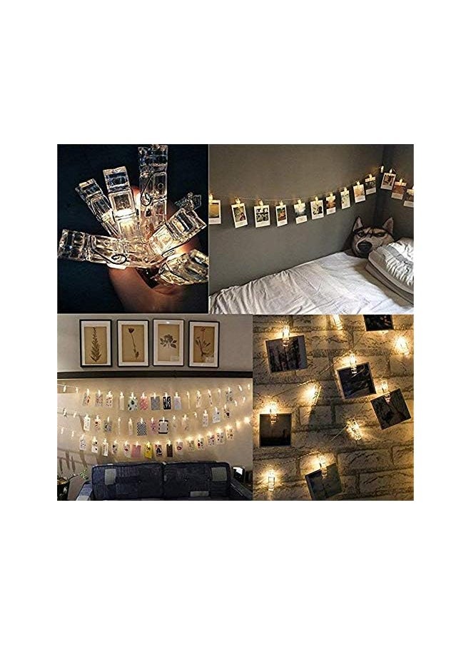 The Bros 40 LED Photo String Lights - Photo Clips Battery Powered Fairy Twinkle Lights, Wedding Party Home Decor Lights for Hanging Photos, Cards and Artwork Decoration Light for Bedroom  - Image 3
