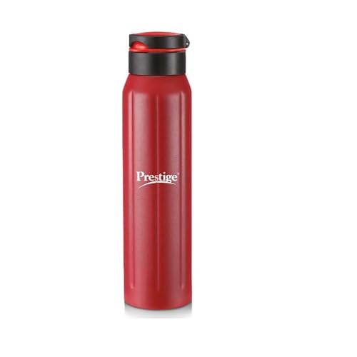 Prestige PSSB 05 SS Single Walled Stainless Steel Water Bottle 900ml, Red-Pack of 1 - Image 1
