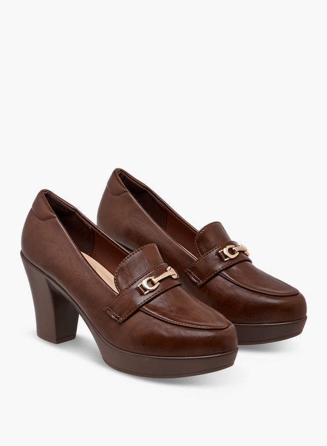 Flora Bella By Shoexpress Horsebit Accent Shoes with Block Heels - Image 3