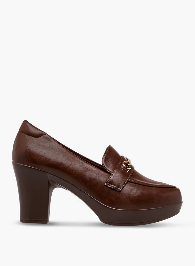 Flora Bella By Shoexpress Horsebit Accent Shoes with Block Heels - Image 1