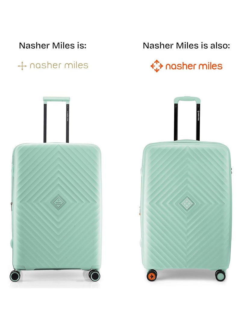 nasher miles Nasher Miles Antwerp Hard-Sided Polypropylene Check-in Luggage 28 inch | 75cm TSA Lock 8 Wheels & Expander Large Trolley Bag for Travel | Suitcase (Pastel Green)  - Image 2