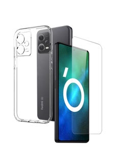 For Xiaomi Redmi Note 12 Pro 5G NORTHJO Transparent TPU Phone Case with Tempered Glass Film(Transparent)