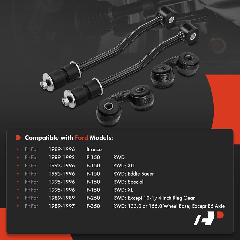 A-Premium Front and Rear Sway Bar Link Stabilizer Link Kit Compatible with Ford F150, Bronco 1989-1996, F250 1989, F350 1989-1997 4-PC Set - Image 2