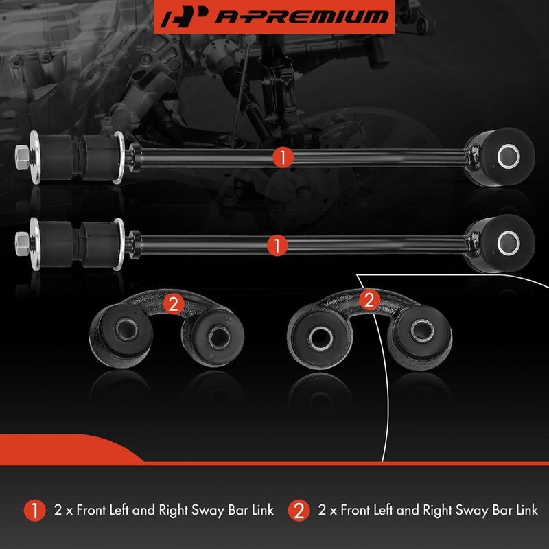 A-Premium Front and Rear Sway Bar Link Stabilizer Link Kit Compatible with Ford F150, Bronco 1989-1996, F250 1989, F350 1989-1997 4-PC Set - Image 3