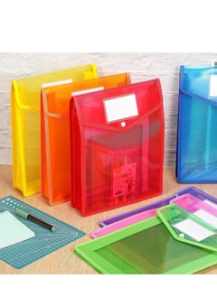 Y&D Plastic File Folders Envelope, 10 Pieces Expanding Wallet Organizer Documents Folder with Snap Closure and Pocket, A4 Size Waterproof Transparent Pouch for School  - Image 5