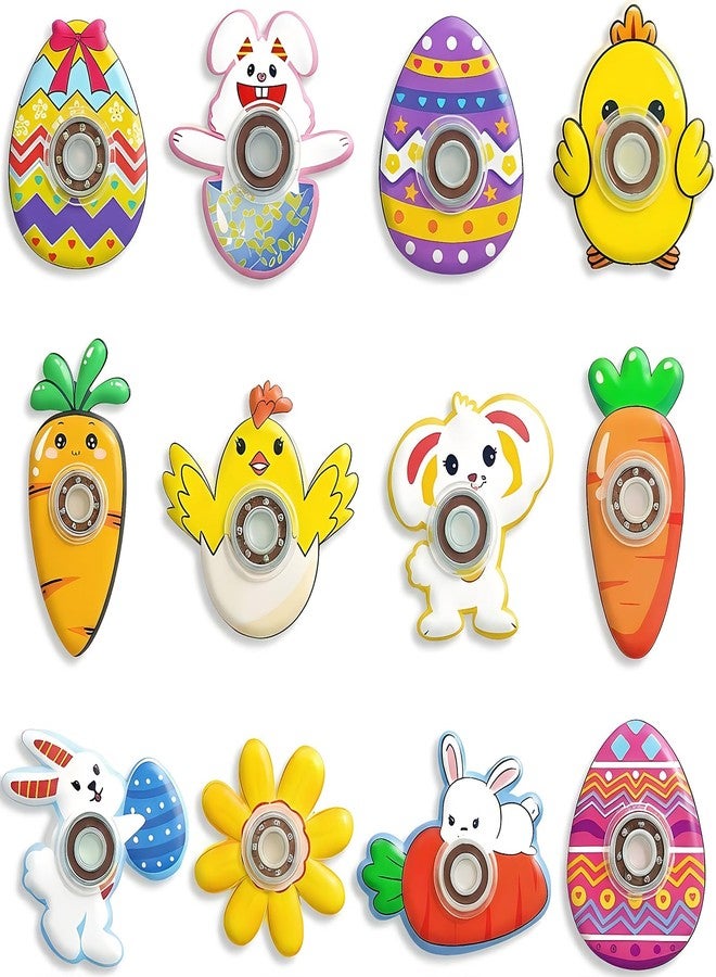 Howzcci 12 Pack Easter Fidget Spinners Toys Novelty Spinning Tops Toys for Kids Boys Girls Easter Basket Stuffers Egg Fillers Party Favors Gifts - Image 1