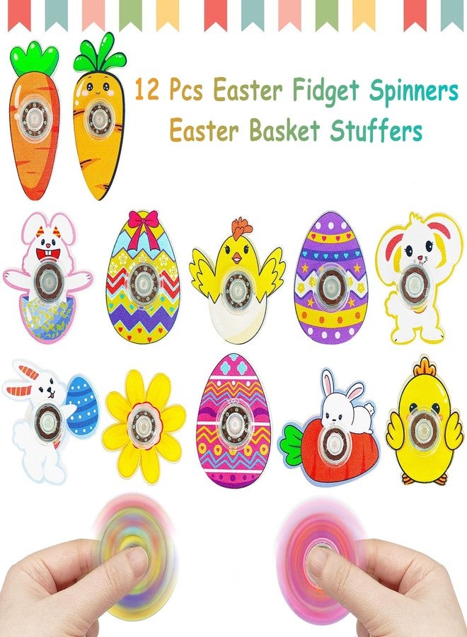 Howzcci 12 Pack Easter Fidget Spinners Toys Novelty Spinning Tops Toys for Kids Boys Girls Easter Basket Stuffers Egg Fillers Party Favors Gifts - Image 3