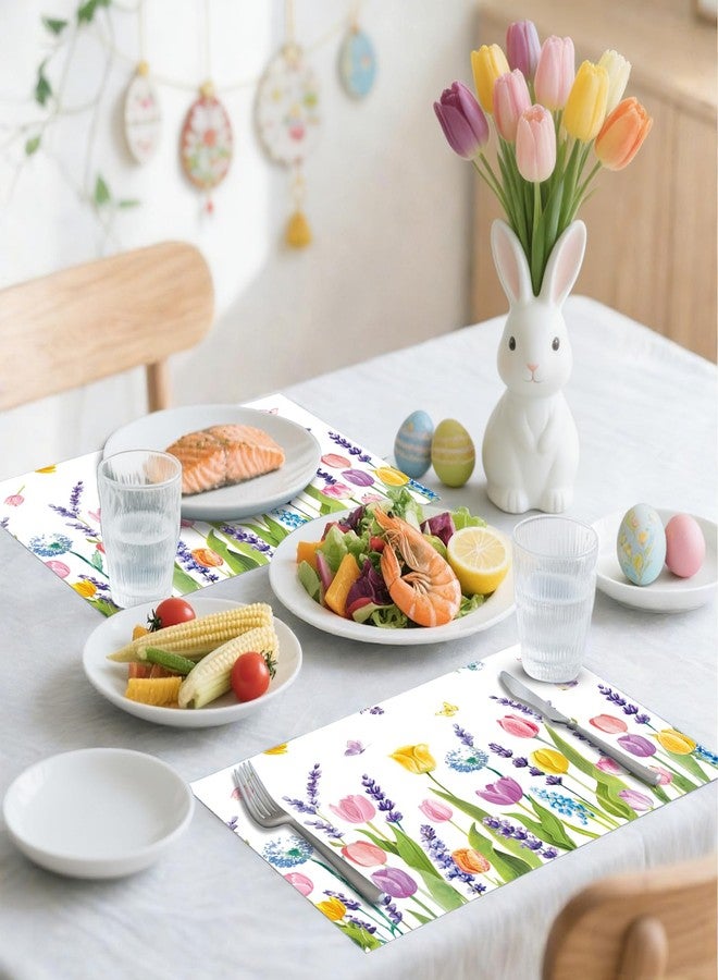 KOPOOEOE 50 Pcs Colorful Tulips Paper Placemats, 11x16 Inch Floral Disposable Placemats Spring Summer Flowers Table Mats for Wedding Birthday Home Party Table Settings Supplies - Image 5