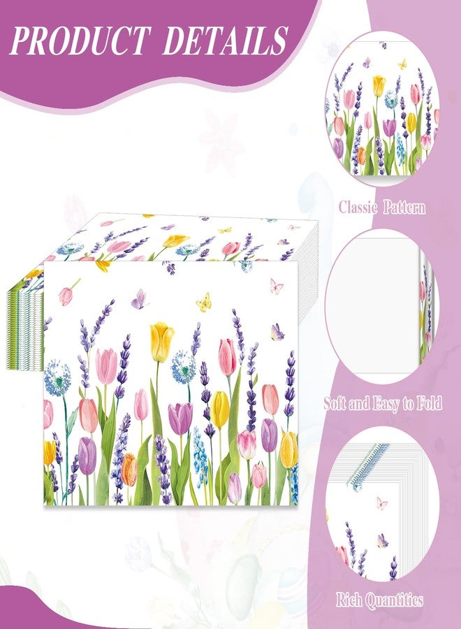 KOPOOEOE 50 Pcs Colorful Tulips Paper Placemats, 11x16 Inch Floral Disposable Placemats Spring Summer Flowers Table Mats for Wedding Birthday Home Party Table Settings Supplies - Image 3