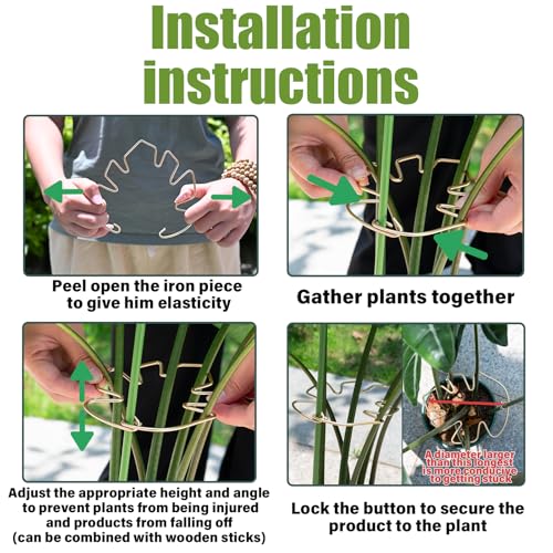 GOOOXIM 5.5 * 4.7IN Monstera Stem Support Stake with Clips - 5Pcs Durable Climbing Plant Support for Monstera, Fishbone Cactus, Easy Installation, for Plant Lovers - Image 5