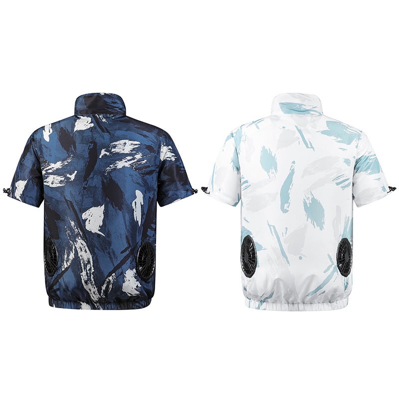 Fan Clothing Air Conditioning Horse Clip Half Sleeve Tooling Sunscreen Cooling Workshop Site Labor Protection Overalls - Image 4