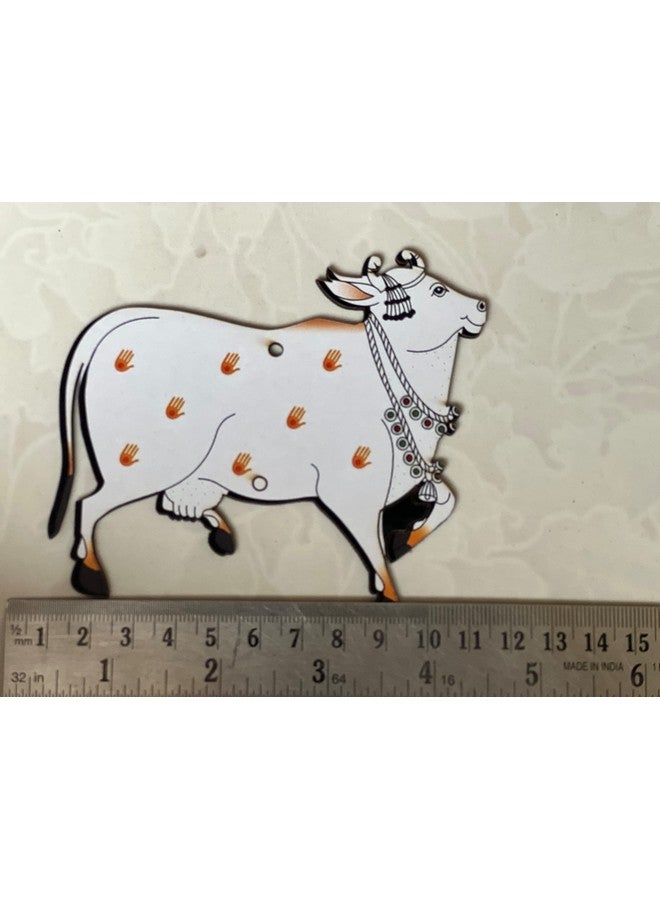 Kavya Fashion Set of 10(10 Cow & 10 Lotus) Lotus & Cow MDF Wooden Cutout|DIY Rangoli Kit|Decoration for Diwali|for Rangoli, Pooja, Decorations, Festival Gift, (White) - Image 4