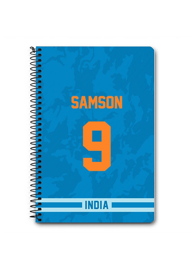 Stylizedd - Designer A5 Spiral Notebook Memo Notepad Journal Player - Sanju Samson, Jersey Number -9 - Image 1