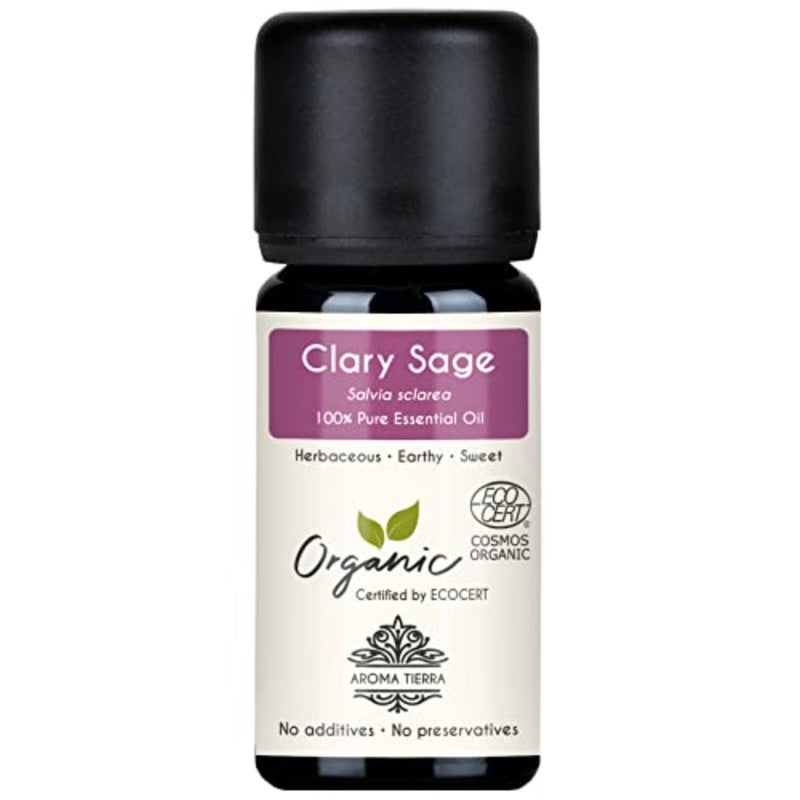 For diffuser and aromatherapy: organic clary sage essential oil, 10ml, pure natural herbaceous floral oil, calming scent, supports relaxation and women's wellness - Image 1