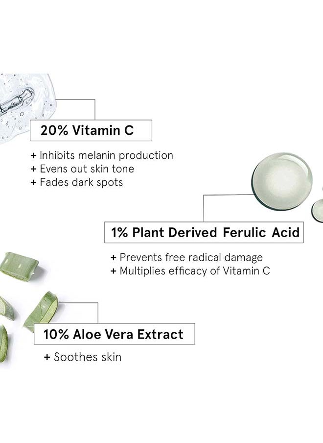 Be Bodywise - 20% Vitamin C Serum For Bright And Glowing Skin | Stable And Effective Skin Rejuvenation Serum With Pure Ethyl Ascorbic Acid And Witch Hazel - Image 1