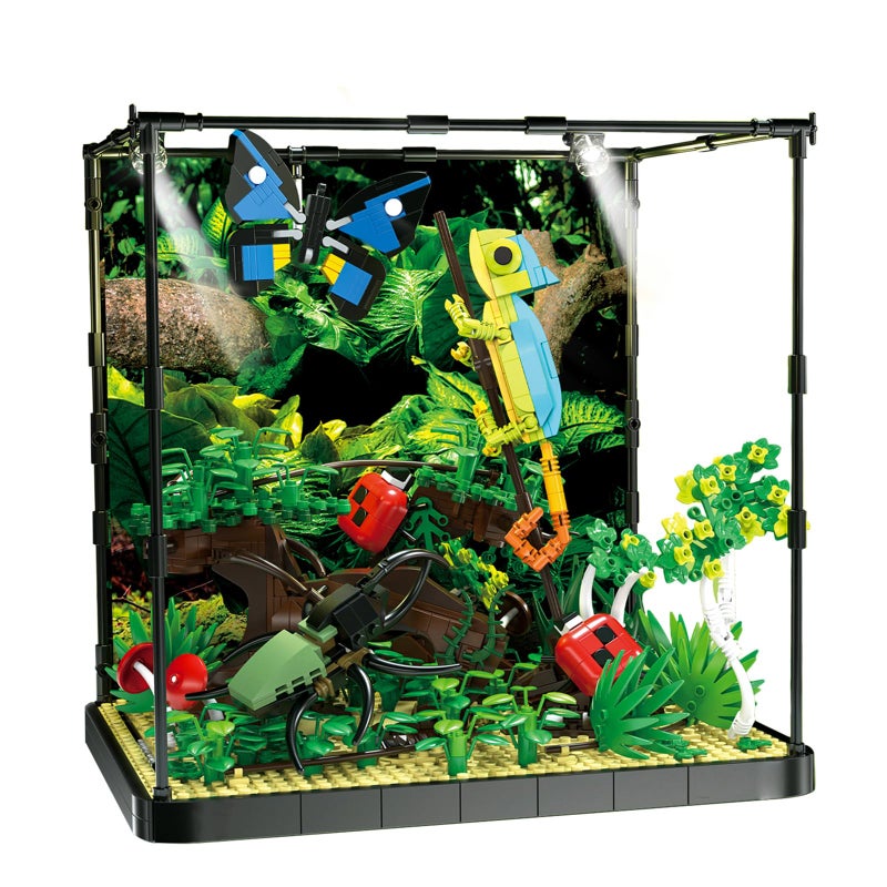 ENJBRICK Flowers Botanical Butterfly Garden Building Set for AdutlsAnimals Insect Tank Building Toy Set for Boys and Girls 12 Years Up 1284 PCS - Image 3