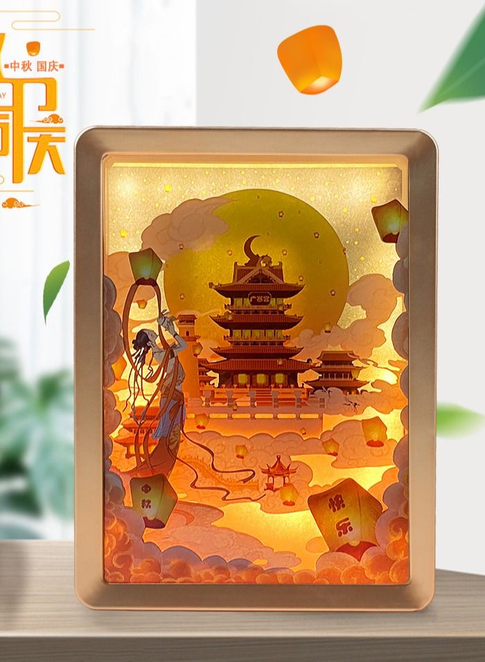 NIBEMINENT Festive Creative Home Photo Frame Bedside Ambient 3D DIY Paper Sculpture Gift Lamp  - Image 2
