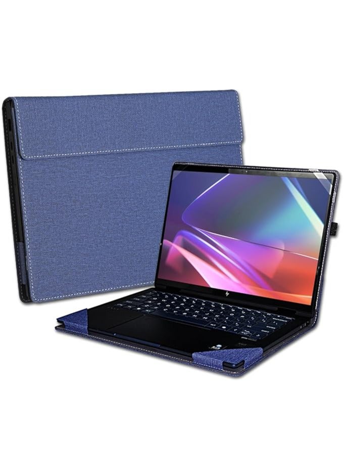 Cover Case Compatible with HP Envy x360 2-in-1 Laptop 14-FA 14z-FA u0026 14-fc 14t-fc 2024 14 inch, PU Leather Protective Sleeve with Foldable Cooling Bracket