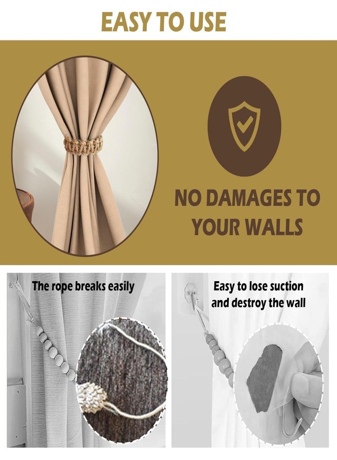 EOREA Braided Jute Curtain Tiebacks Set of 2, Rustic Curtain Tie Backs for Curtains, Decorative Drapery Holdbacks Bohemian and Farmhouse Style for Lightweight Sheer to Heavy Blackout Curtains (Brown) - Image 4