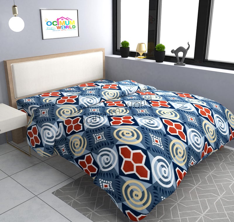 MORADO Double Bed Woolen Fabric Geometric Quilt Cover/Duvet Cover/Rajai Cover/Blanket Cover for Winters with Zipper Closer (90X100 Inches, Silver Grey) - Image 1