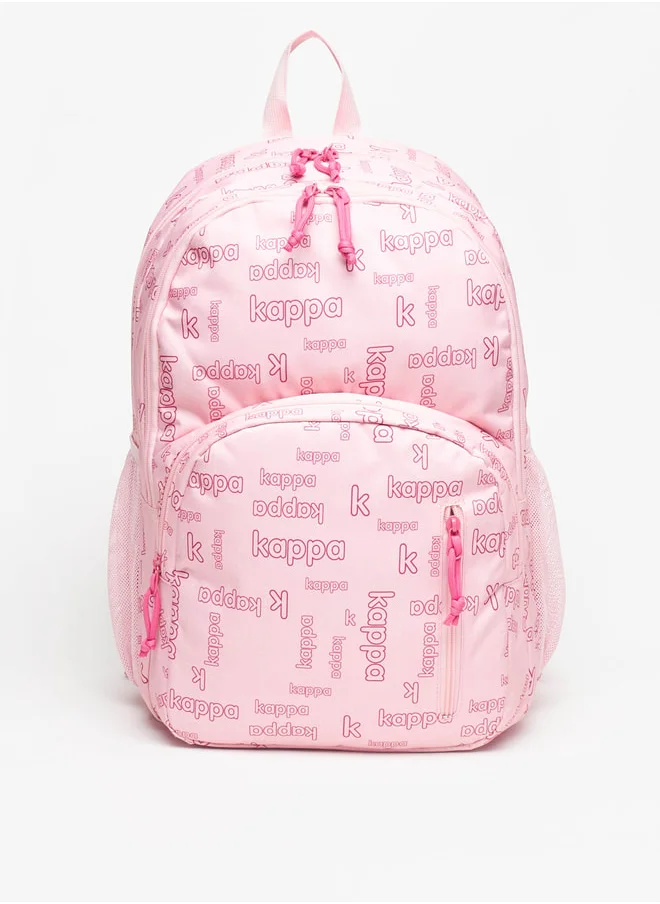 Kappa Logo Print Backpack with Adjustable Strap - 46x32x19 cm