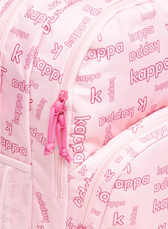 Kappa Logo Print Backpack with Adjustable Strap - 46x32x19 cm