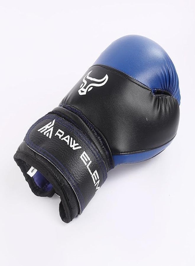 Raw Element Versatile Training & Sparring Gloves for Boxing, MMA, Muay Thai - Durable, Padded, with Wrist Wrap, Thumb Support & Grip Bar (Blue, 120Z) - Image 4