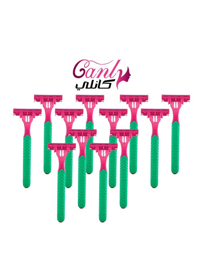 Canly Canly Women's Razor with Moving Head and Aloe Vera Gel Bar - 12 Pieces - Image 2