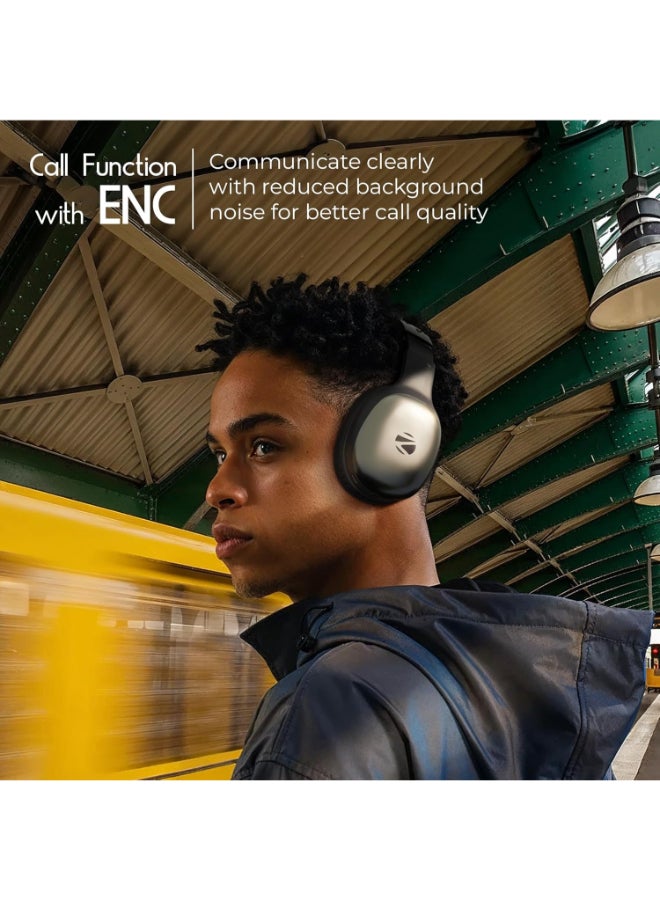 ZEBRONICS Renewed - Thunder Pro (2026 Upgrade) Wireless Headphones, BT v6.0, Up to 60h Playback, Dual Pairing, 40mm Drivers, ENC, Gaming Mode, Deep Bass, AUX & microSD, Rapid Charging - Image 5