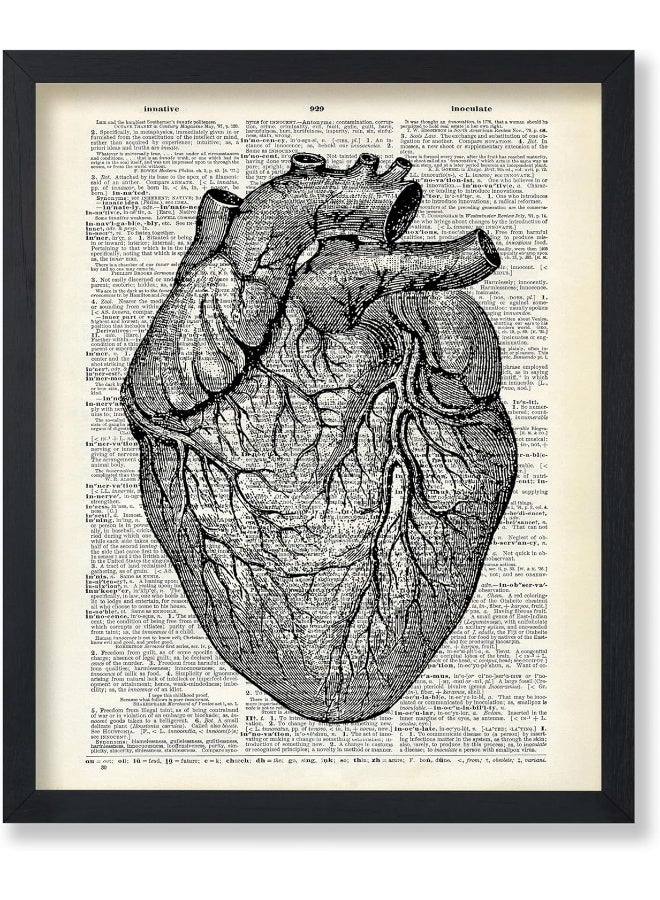 Poster Master Retro Heart Print - Anatomy Art - Anatomical Heart Art - Image 1