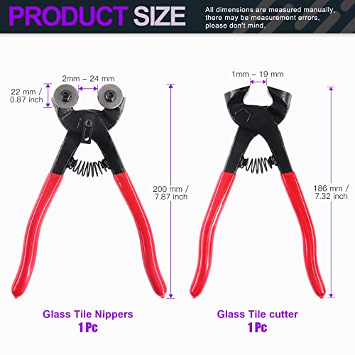 Swpeet 2Pcs Mosaic Tools Set Including Heavy Duty Glass Mosaic Cut Nippers and Tile Nippers Hardened Alloy Strength Steel Perfect for DIY Tile Mosaic Cutter - Image 3