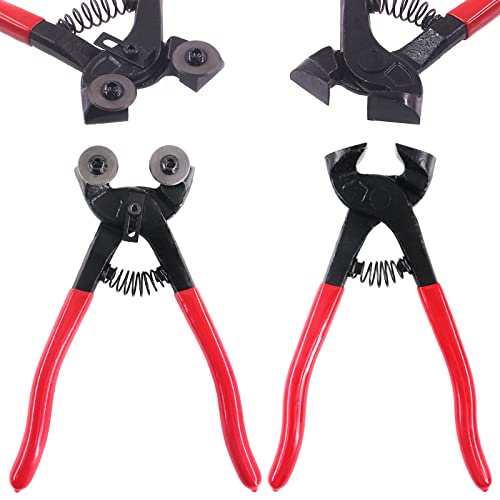 Swpeet 2Pcs Mosaic Tools Set Including Heavy Duty Glass Mosaic Cut Nippers and Tile Nippers Hardened Alloy Strength Steel Perfect for DIY Tile Mosaic Cutter - Image 1