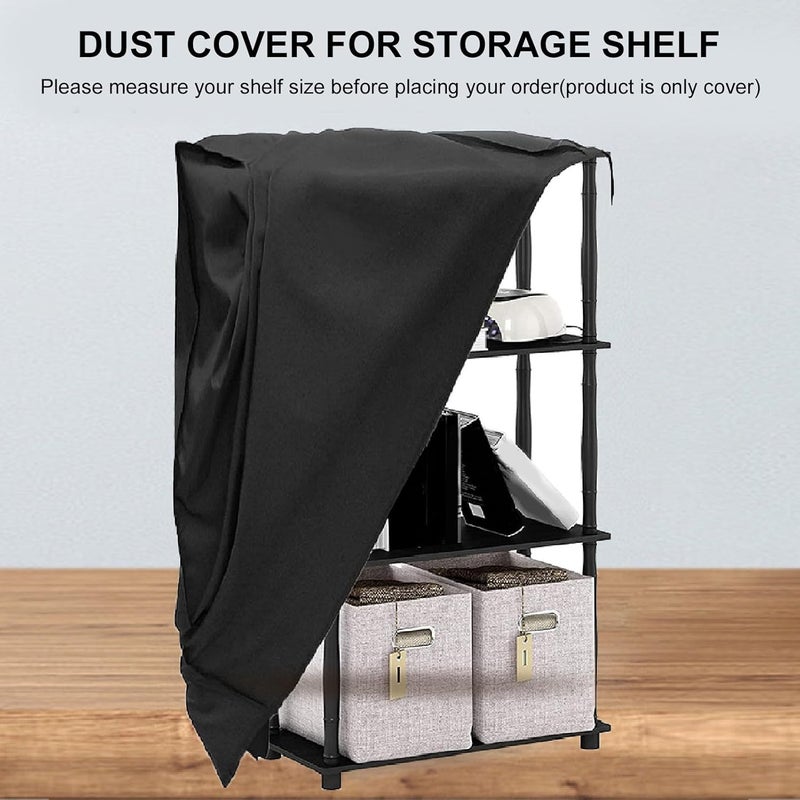 YUEHISY Shelf Cover, 210D Silver Coated Oxford Fabric Storage Wire Rack Covers with Zip, Fastener, 36x18x72in, Indoor Outdoor Shelving Cover - Image 2