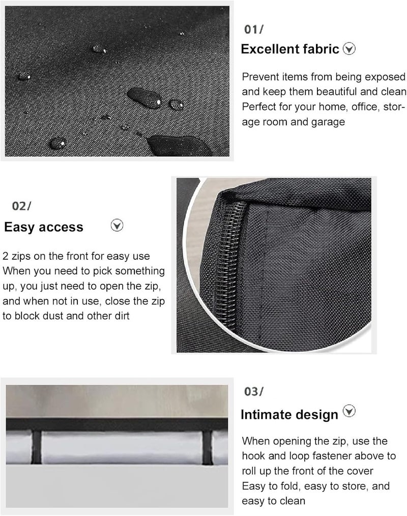 YUEHISY Shelf Cover, 210D Silver Coated Oxford Fabric Storage Wire Rack Covers with Zip, Fastener, 36x18x72in, Indoor Outdoor Shelving Cover - Image 4