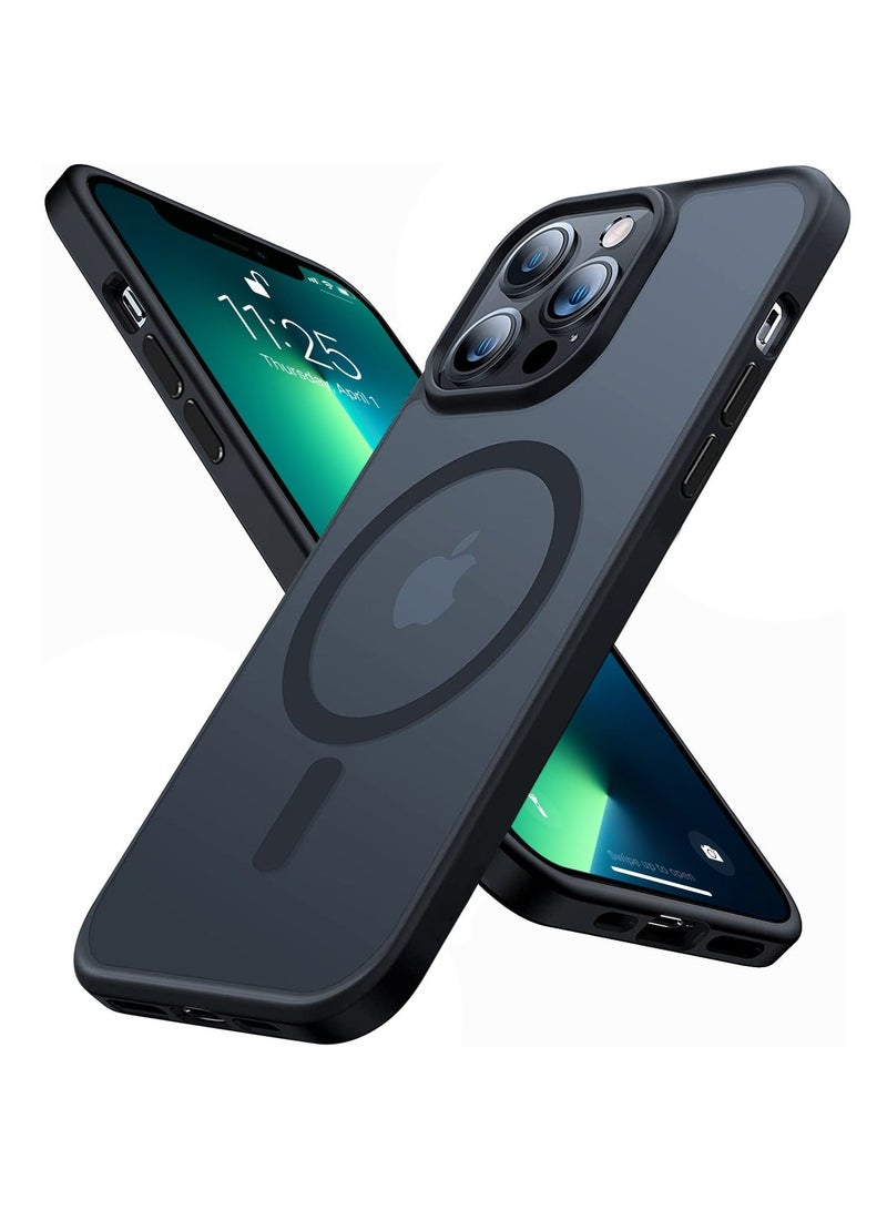 TEAM LUXURY INFOSUN iPhone 13 Pro Case Cover Compatible with MagSafe Magnetic Designed Shockproof Case Translucent Matte Protective Cover Back Hard Cases with Magnet for iPhone 13 Pro Case Black  - Image 1
