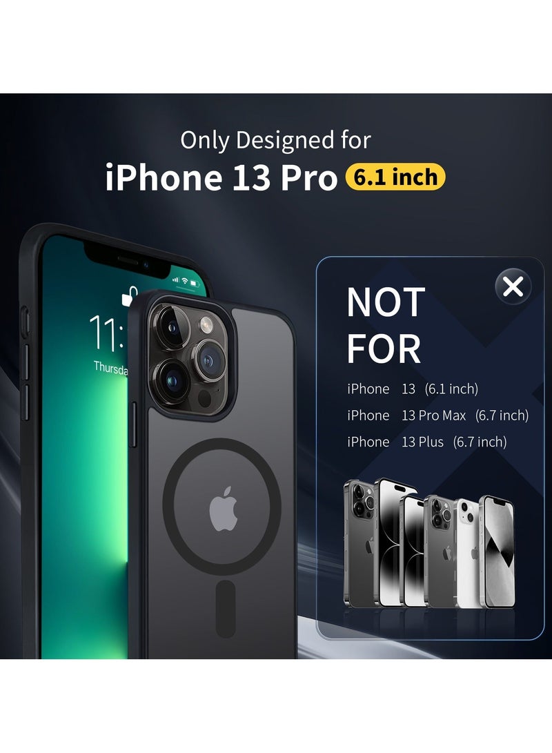 TEAM LUXURY INFOSUN iPhone 13 Pro Case Cover Compatible with MagSafe Magnetic Designed Shockproof Case Translucent Matte Protective Cover Back Hard Cases with Magnet for iPhone 13 Pro Case Black  - Image 2