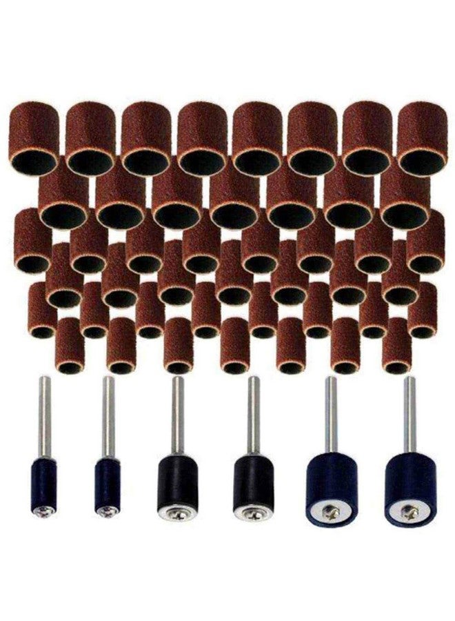 ing 51pcs sanddrum Set for Dremel & All Other Rotary Tools with 51 Replaceable sandbands & 6 Rubber Drum Mandrels for Wood Work, Metal Work, Jewellery makmodel Making, Brown - Image 1