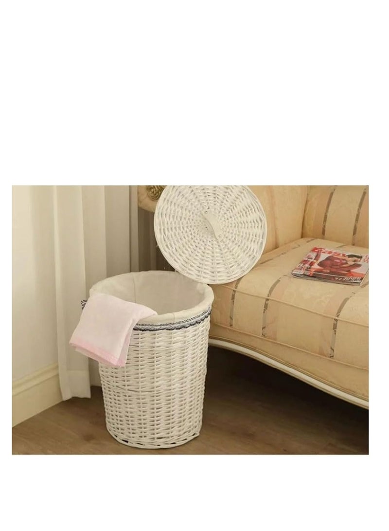 Laundry Basket with Lids, 2PCS Rattan Laundry Baskets with Fabric Liner, Hand-Made Dirty Clothes Laundry Hampers for Bedroom Living Room with Removable Liner Bag,Toys Storage Bins  - Image 4