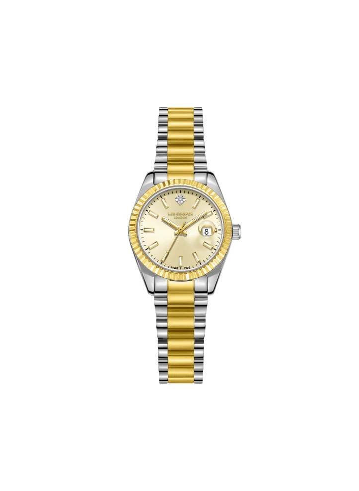 لي كوبر Women's Analog Display Watch With Silver/Gold Metal Strap - LC08126.210