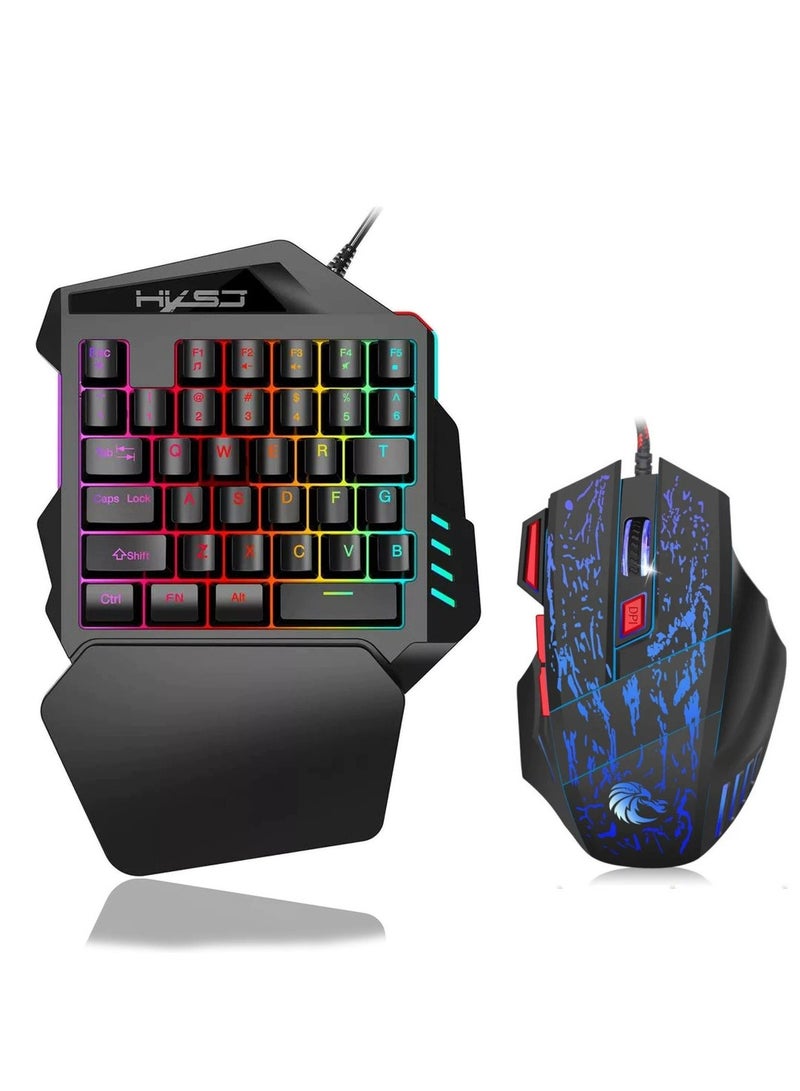 One-Handed Gaming Keyboard And Mouse Set  - Image 1