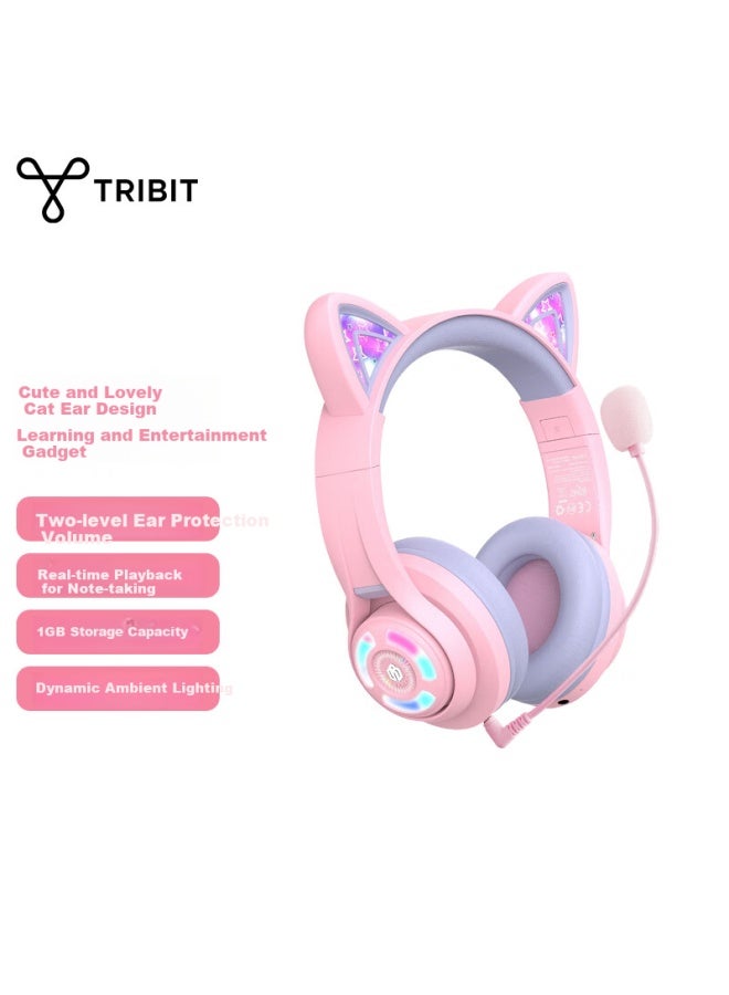 Tribit Student Headphones Over Ear Kids Bluetooth Wireless Ear Return Headphones Back Book Artifact English Recitation Follow-up Learning Online Cl - Image 1
