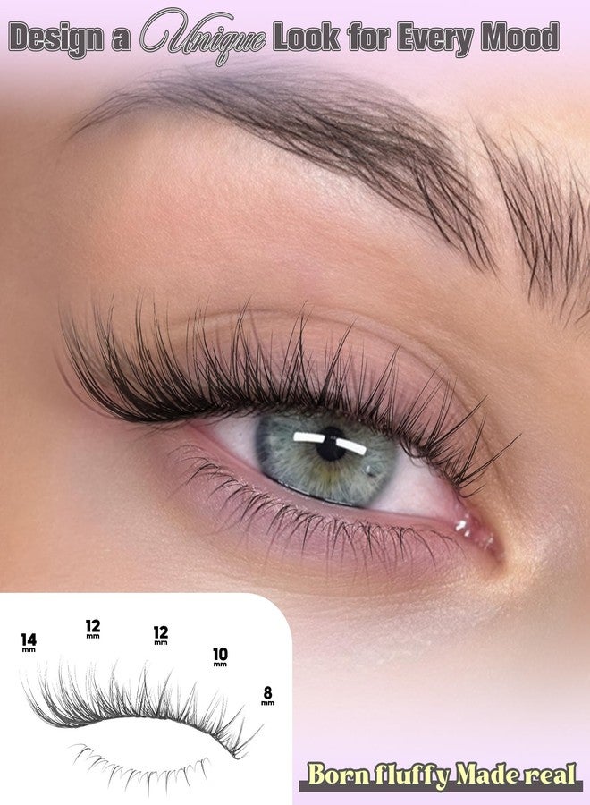 Boahankuke Natural Spider Lash Clusters Kit with Bottom Lashes Wispy Lash Extension Kit 8-14MM Short Eyelash Extension Kit Lightweight Eyelash Clusters Kit for Everyday Wear Fluffy Individual Lashes for Beginner - Image 2